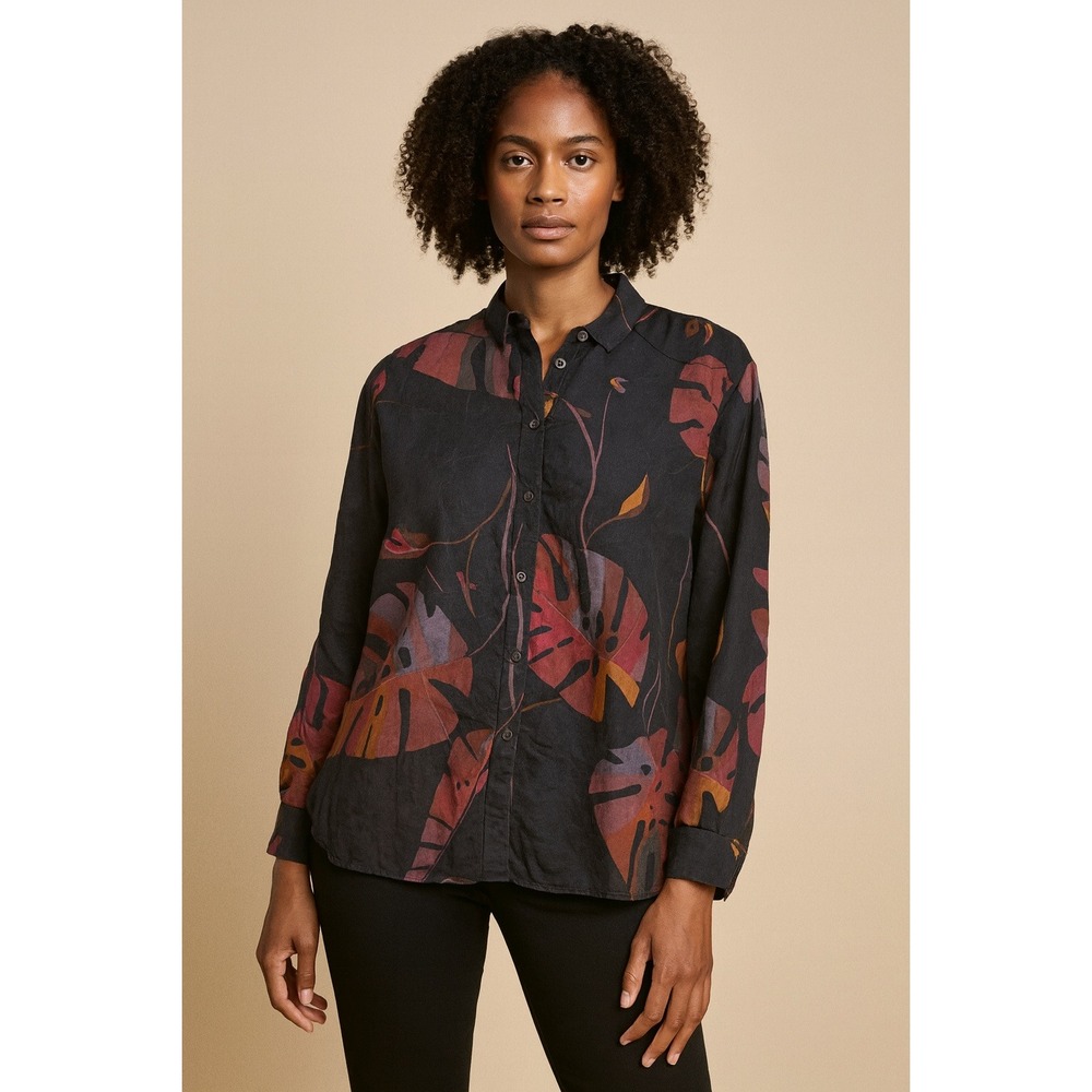 Munthe Silk-Viscose Printed Shirt - Long Sleeve Button Down - Size US 4